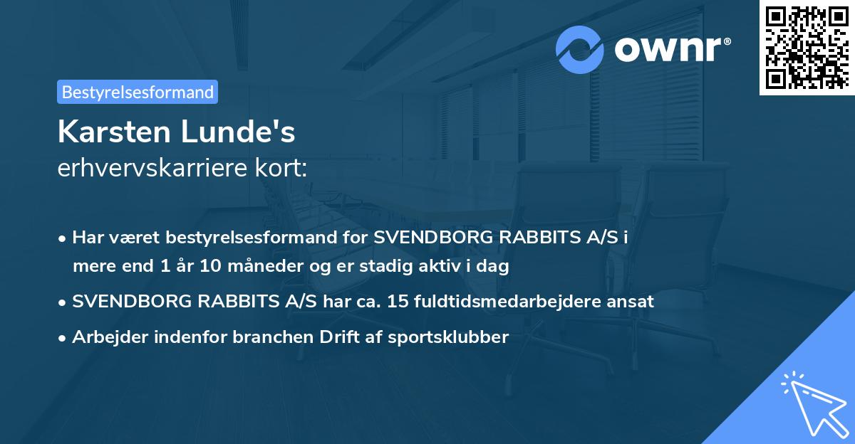 Karsten Lunde's erhvervskarriere kort