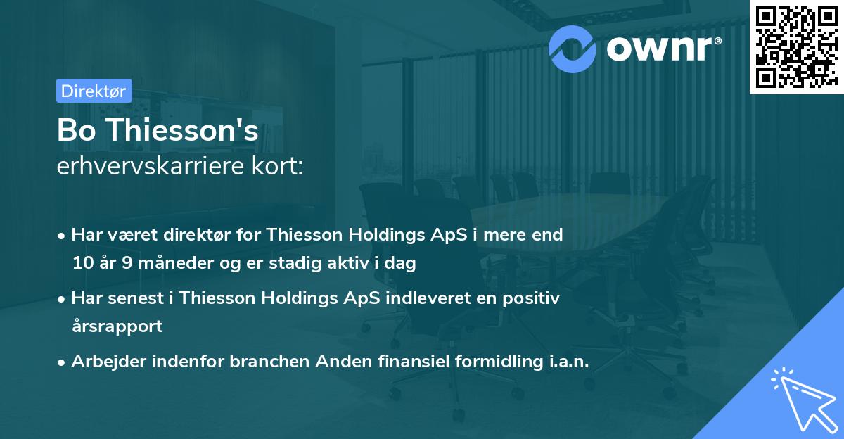 Bo Thiesson's erhvervskarriere kort