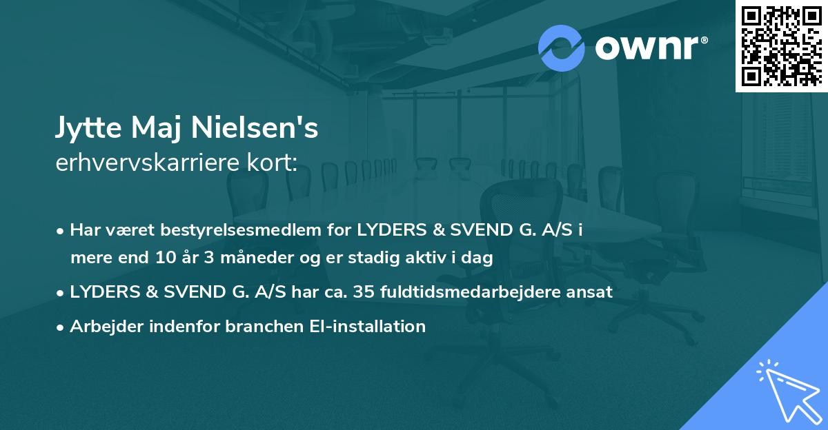 Jytte Maj Nielsen's erhvervskarriere kort