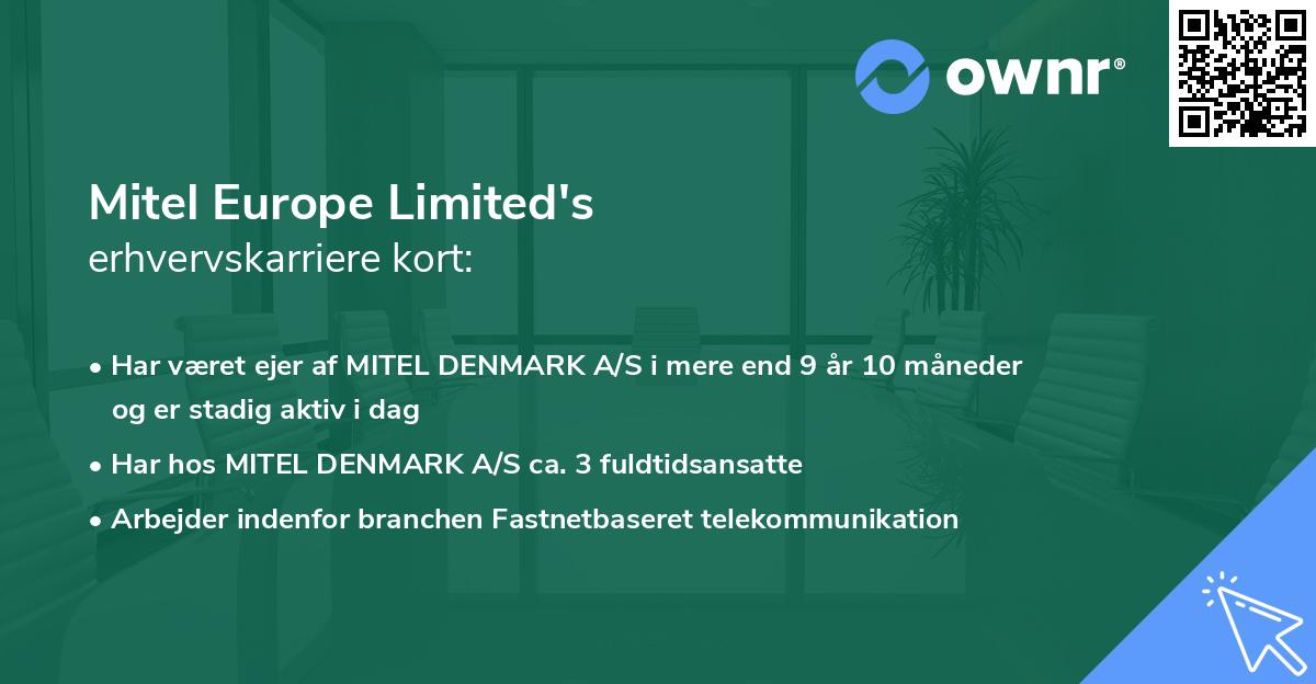 Mitel Europe Limited's erhvervskarriere kort