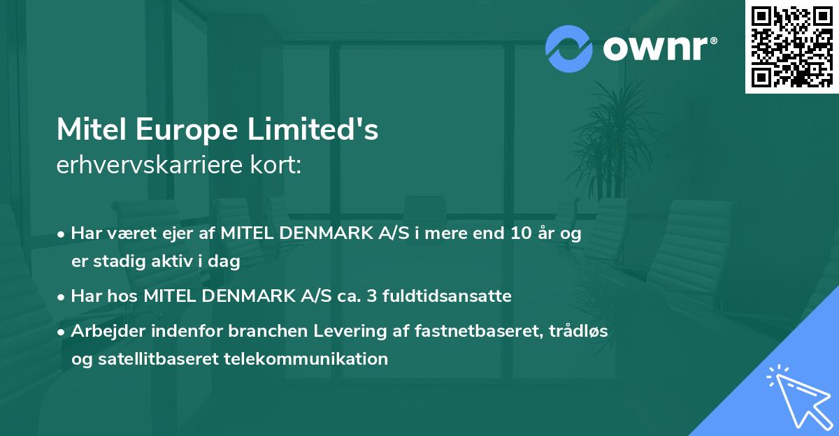 Mitel Europe Limited's erhvervskarriere kort