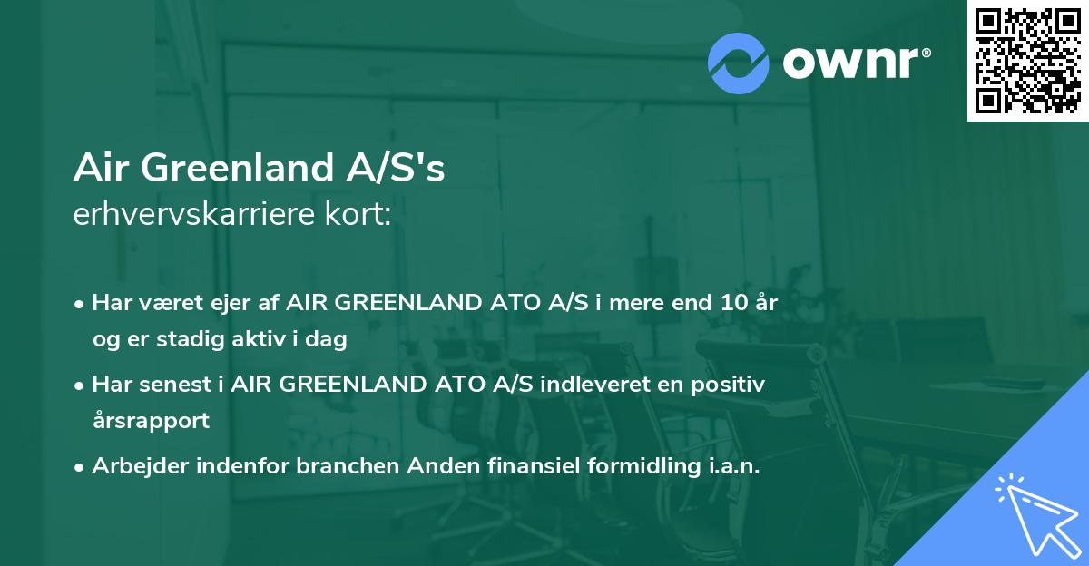 Air Greenland A/S's erhvervskarriere kort