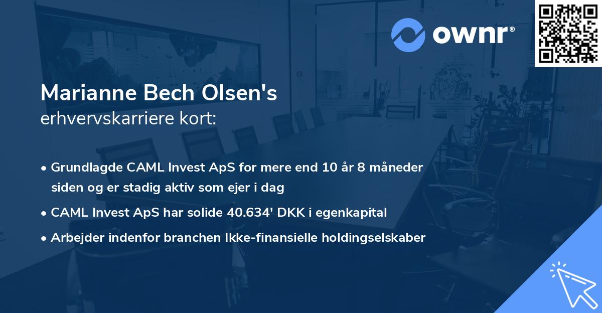 Marianne Bech Olsen's erhvervskarriere kort