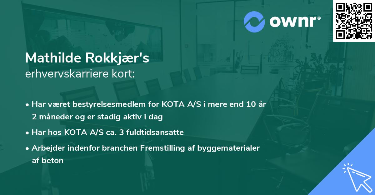 Mathilde Rokkjær's erhvervskarriere kort