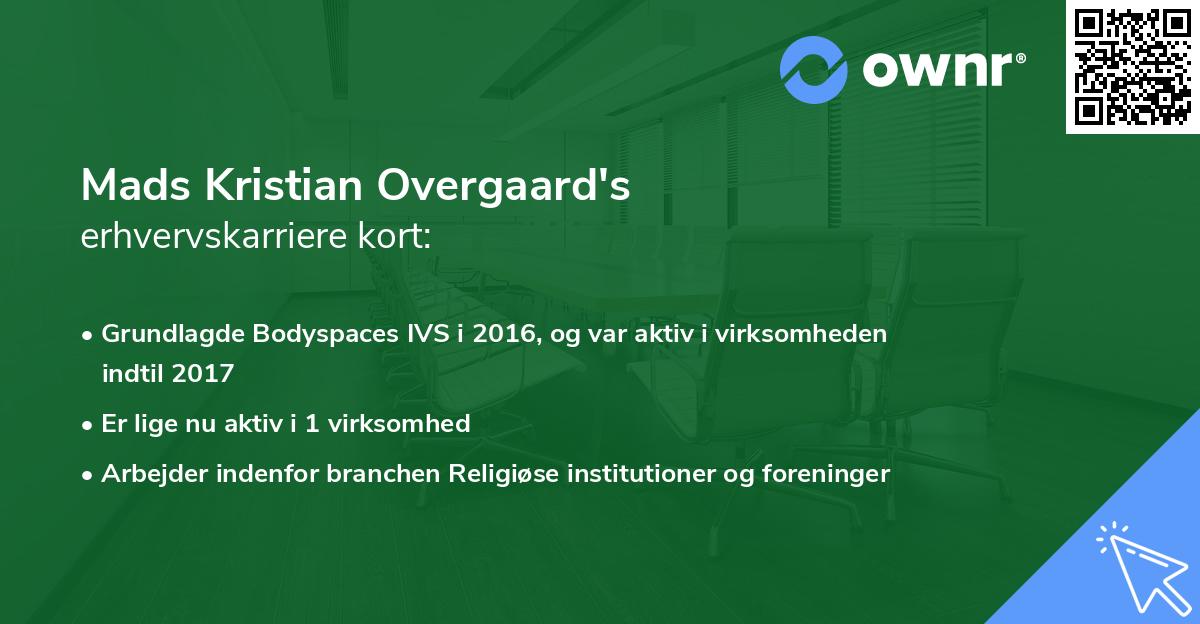 Mads Kristian Overgaard's erhvervskarriere kort