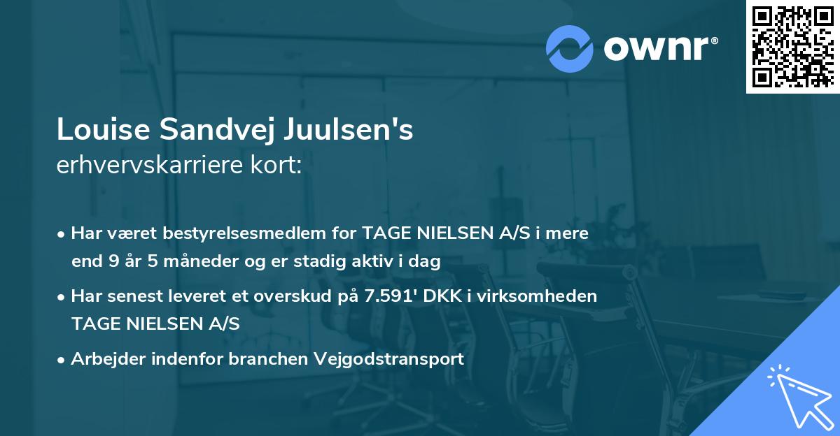 Louise Sandvej Juulsen's erhvervskarriere kort