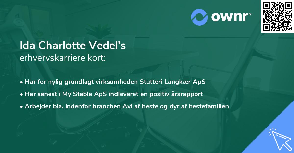 Ida Charlotte Vedel's erhvervskarriere kort