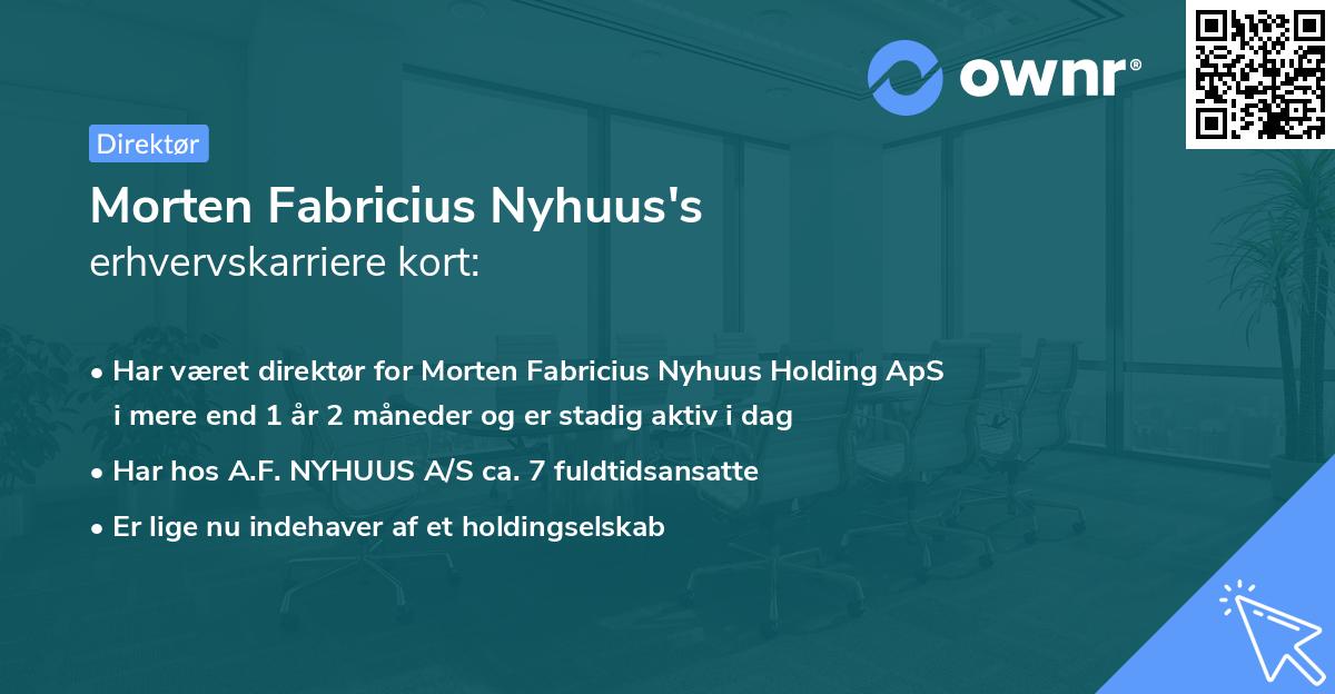 Morten Fabricius Nyhuus's erhvervskarriere kort