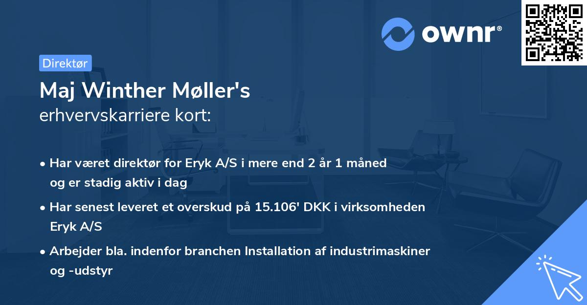 Maj Winther Møller's erhvervskarriere kort