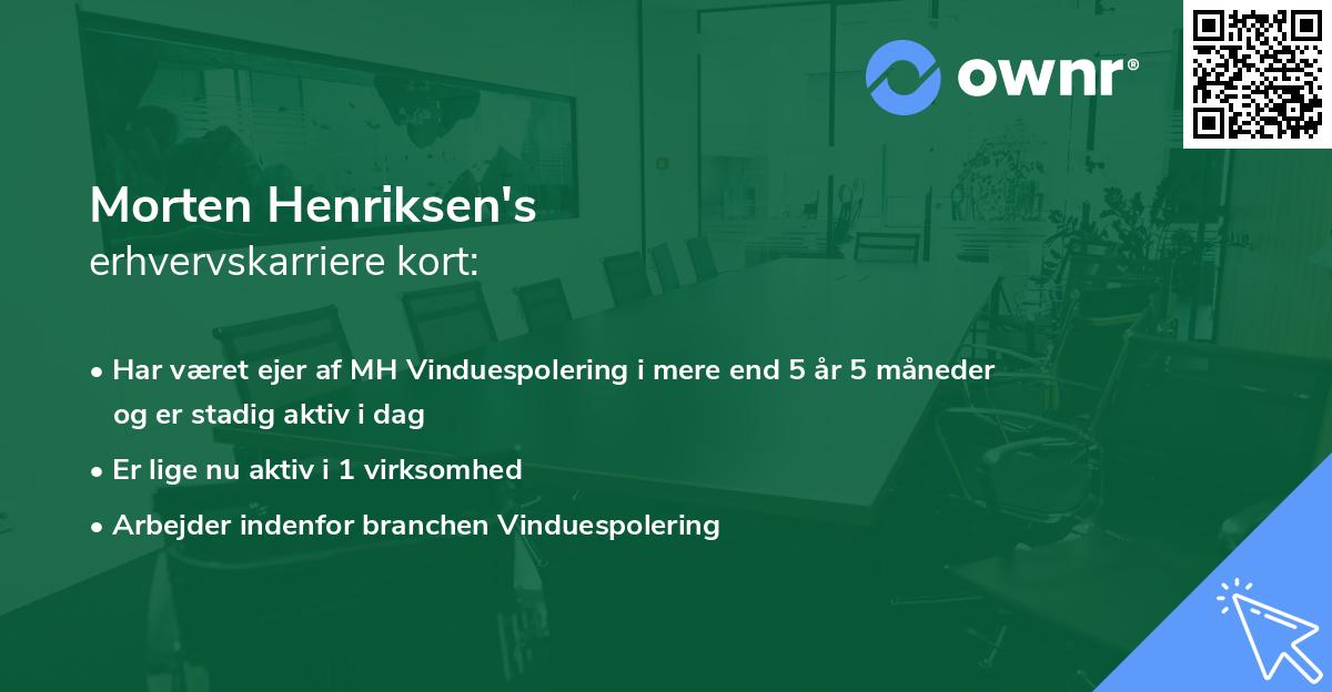 Morten Henriksen's erhvervskarriere kort