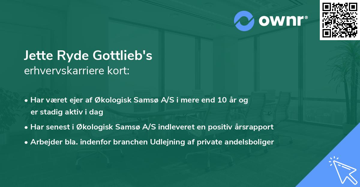 Jette Ryde Gottlieb's erhvervskarriere kort