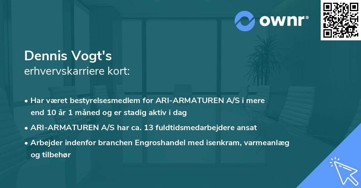 Dennis Vogt's erhvervskarriere kort