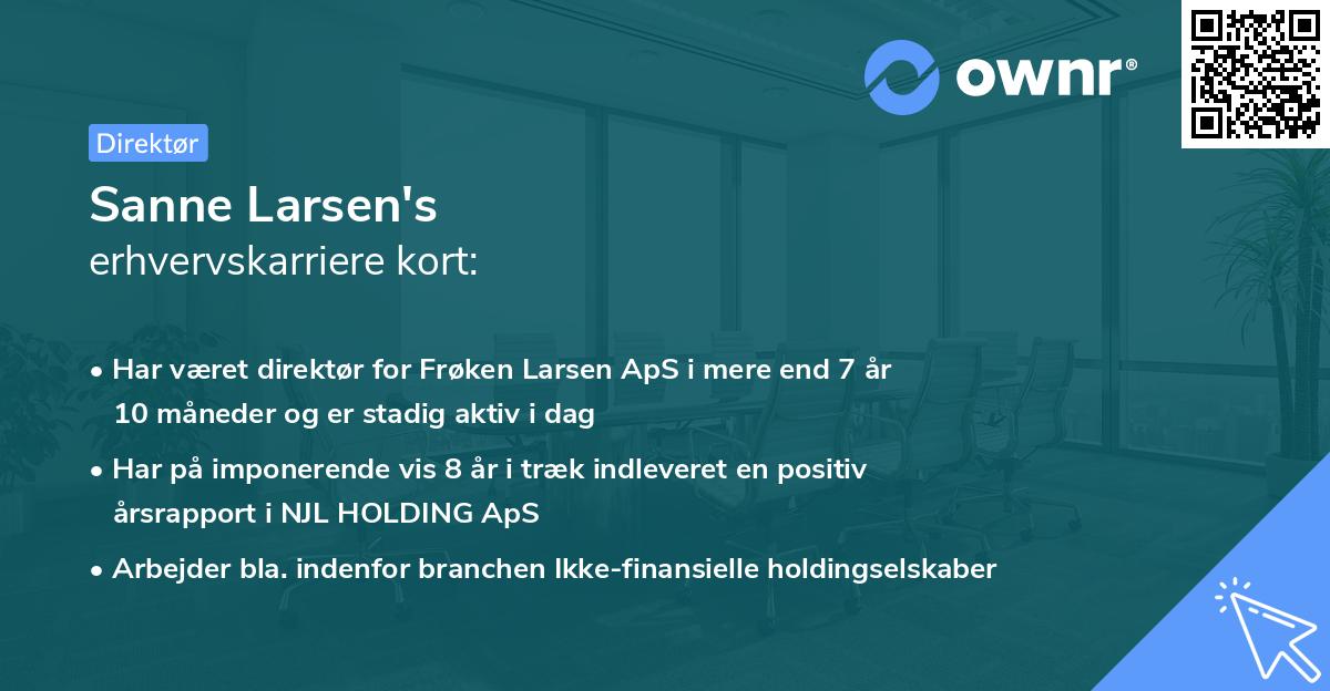 Sanne Larsen's erhvervskarriere kort