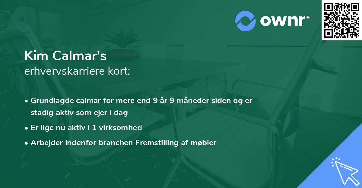 Kim Calmar's erhvervskarriere kort