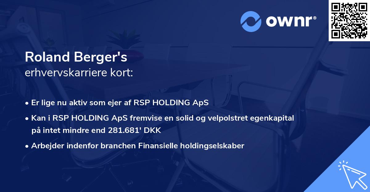 Roland Berger's erhvervskarriere kort