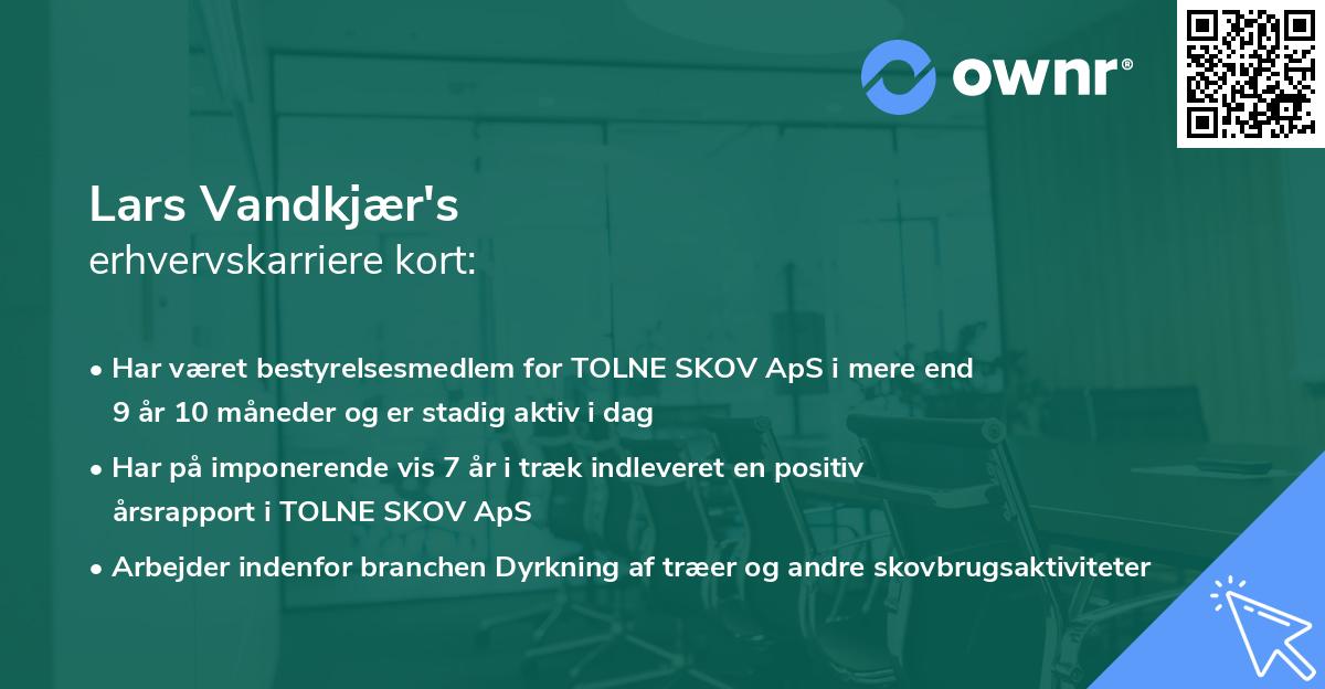 Lars Vandkjær's erhvervskarriere kort