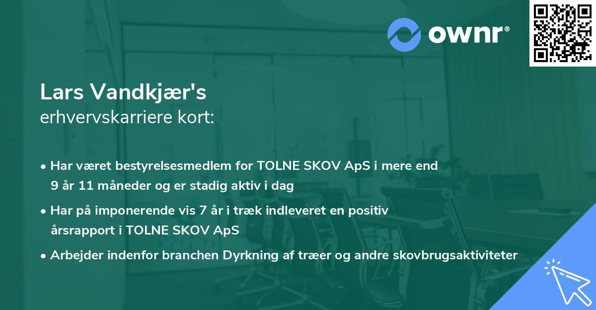 Lars Vandkjær's erhvervskarriere kort