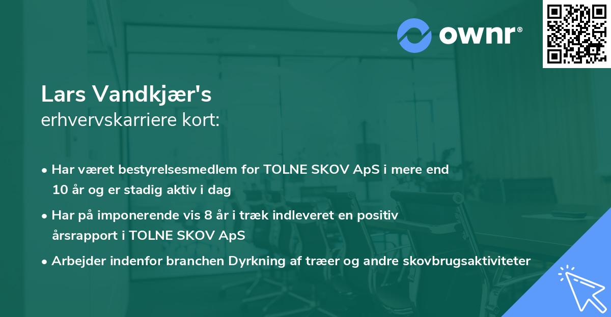 Lars Vandkjær's erhvervskarriere kort