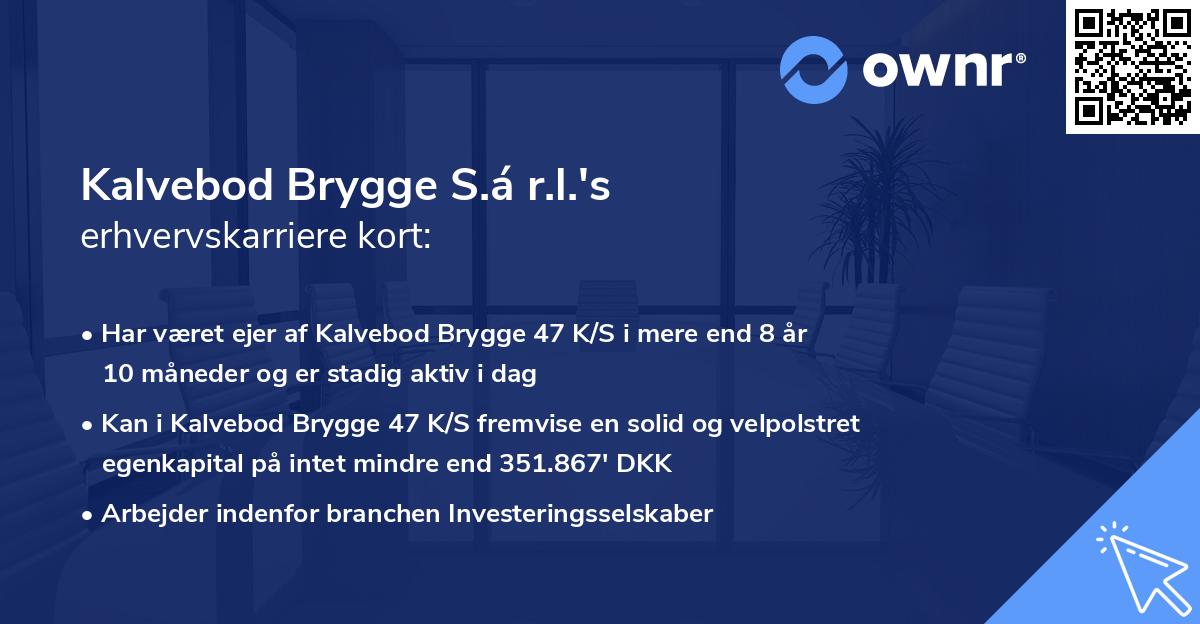 Kalvebod Brygge S.á r.l.'s erhvervskarriere kort