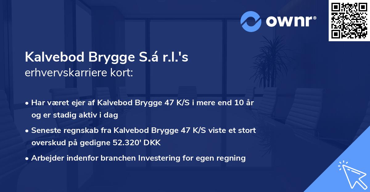 Kalvebod Brygge S.á r.l.'s erhvervskarriere kort