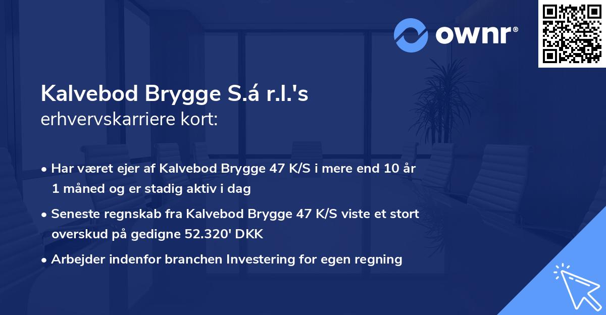 Kalvebod Brygge S.á r.l.'s erhvervskarriere kort