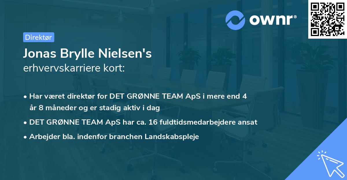 Jonas Brylle Nielsen's erhvervskarriere kort