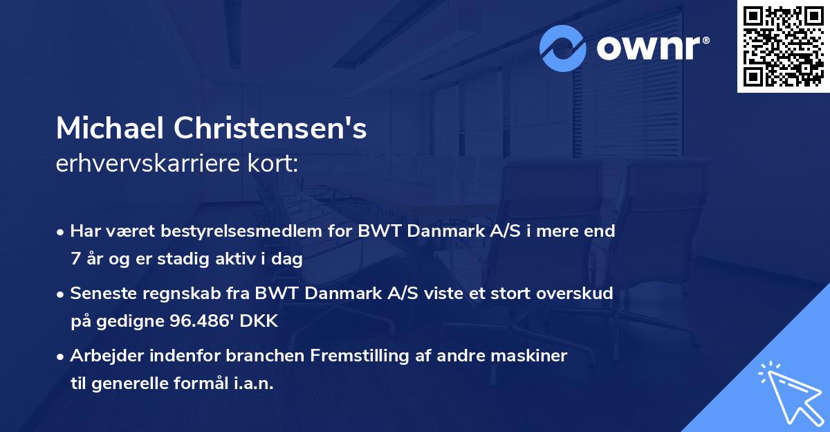 Michael Christensen's erhvervskarriere kort