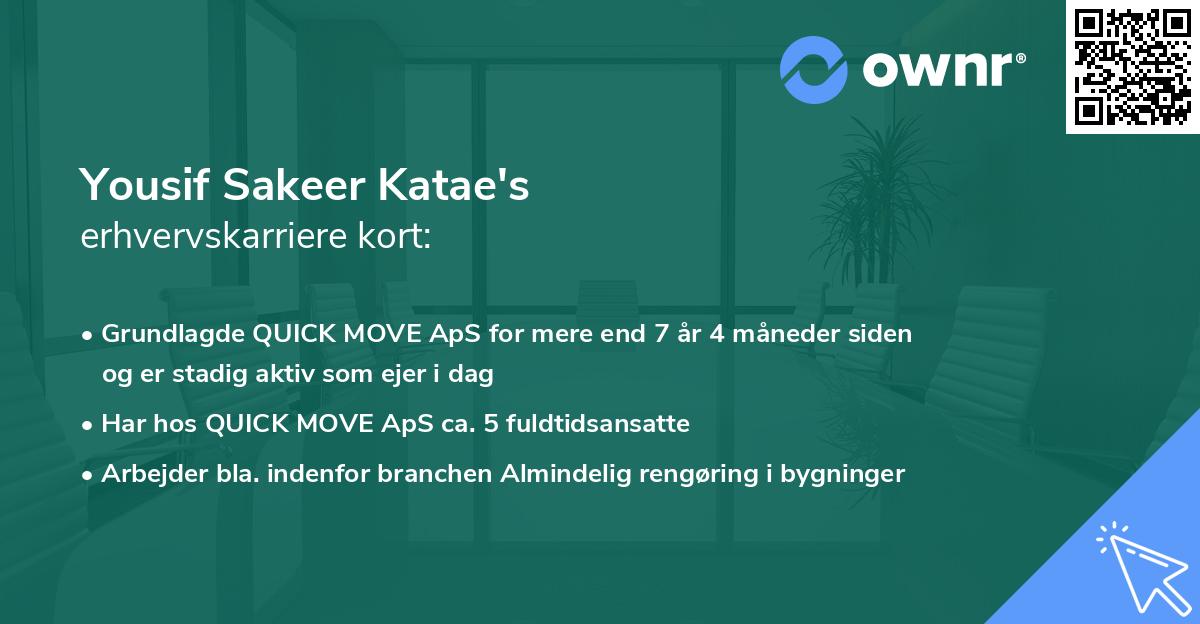 Yousif Sakeer Katae's erhvervskarriere kort