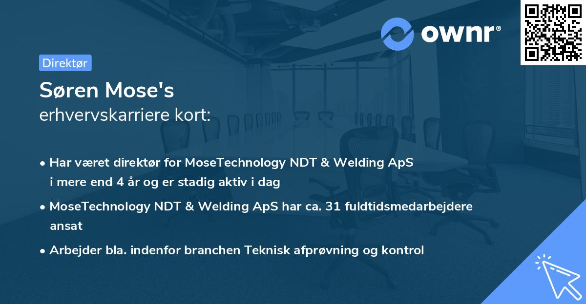 Søren Mose's erhvervskarriere kort