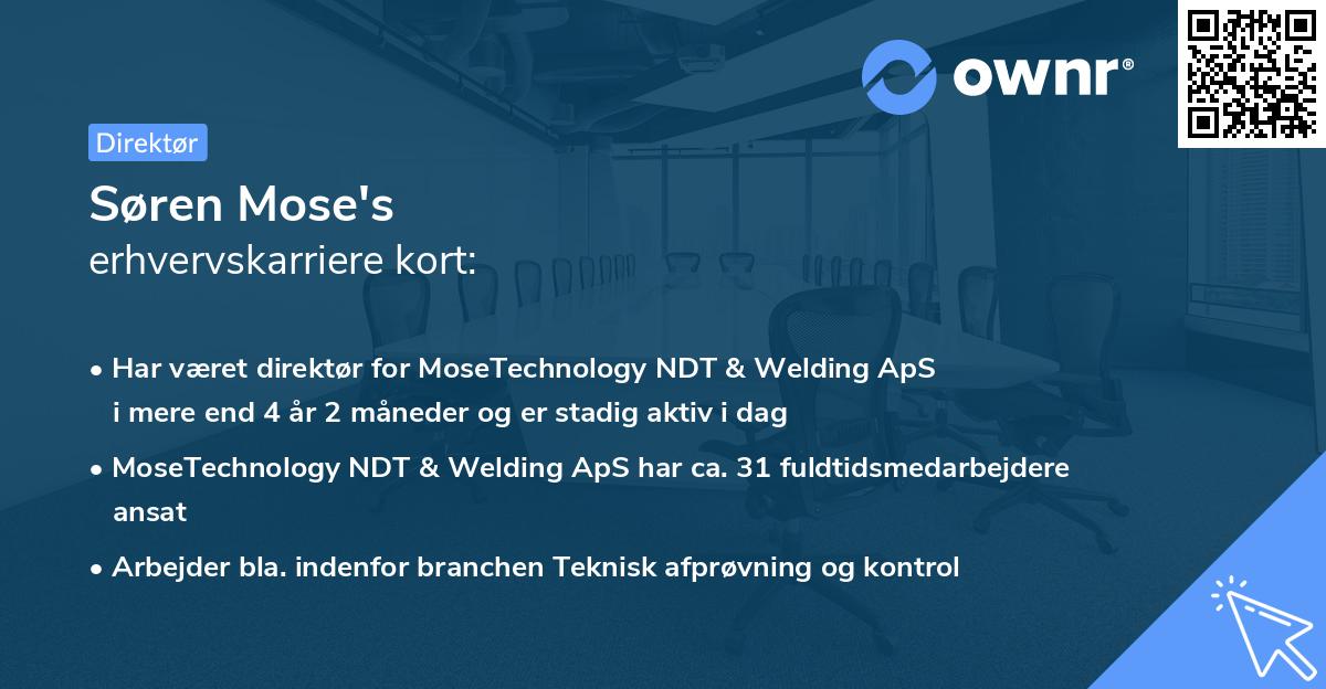 Søren Mose's erhvervskarriere kort