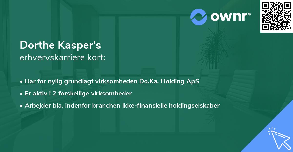 Dorthe Kasper's erhvervskarriere kort