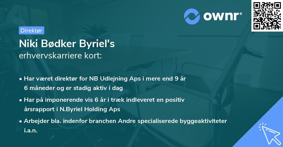 Niki Bødker Byriel's erhvervskarriere kort