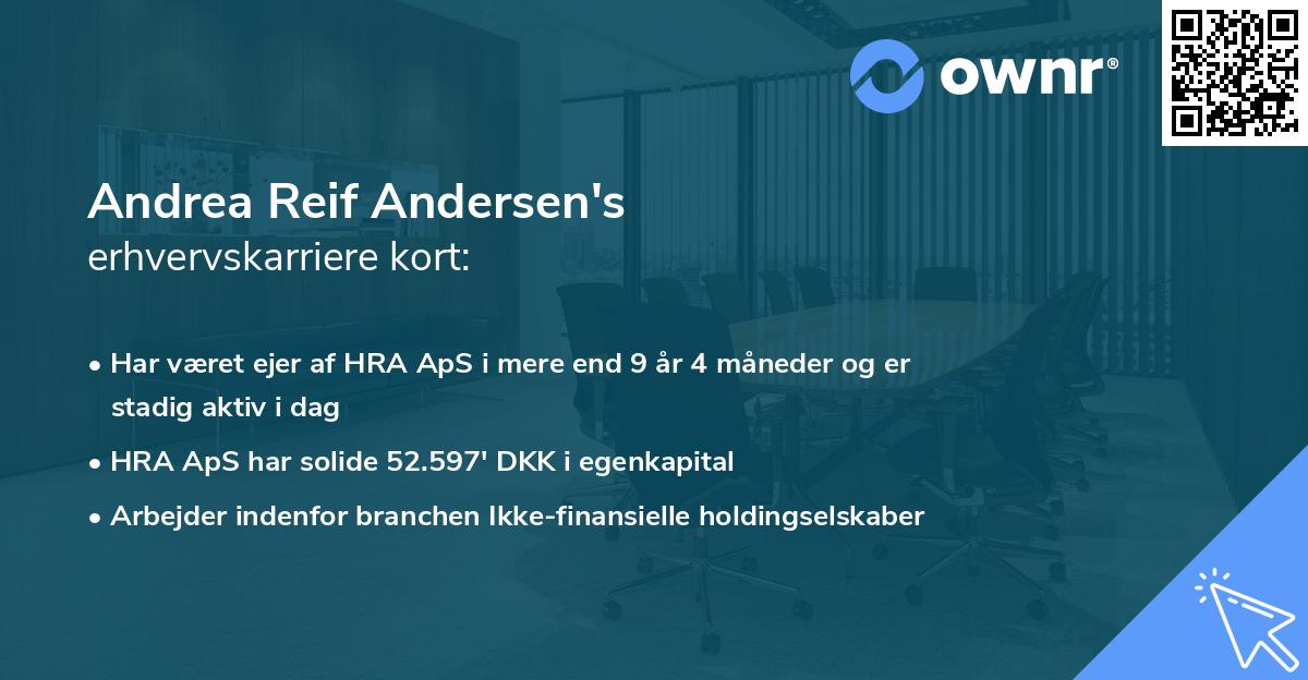 Andrea Reif Andersen's erhvervskarriere kort