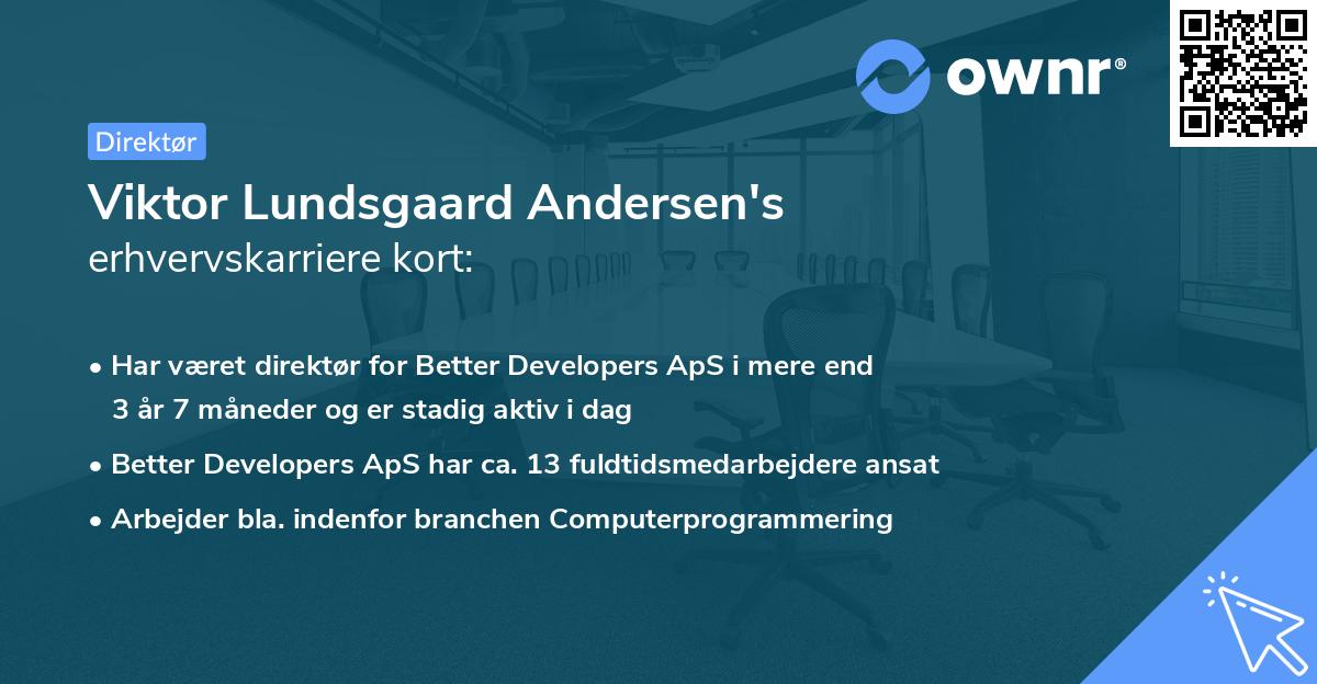 Viktor Lundsgaard Andersen's erhvervskarriere kort