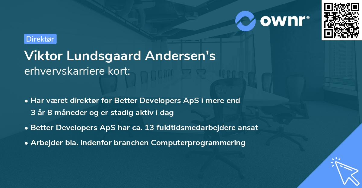 Viktor Lundsgaard Andersen's erhvervskarriere kort