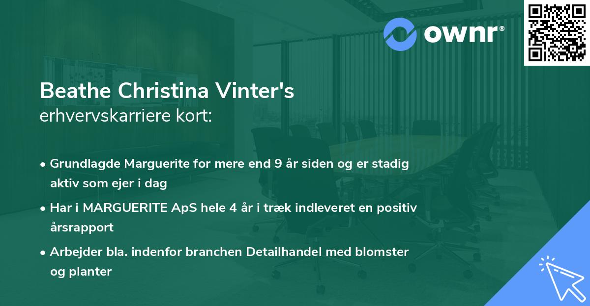 Beathe Christina Vinter's erhvervskarriere kort