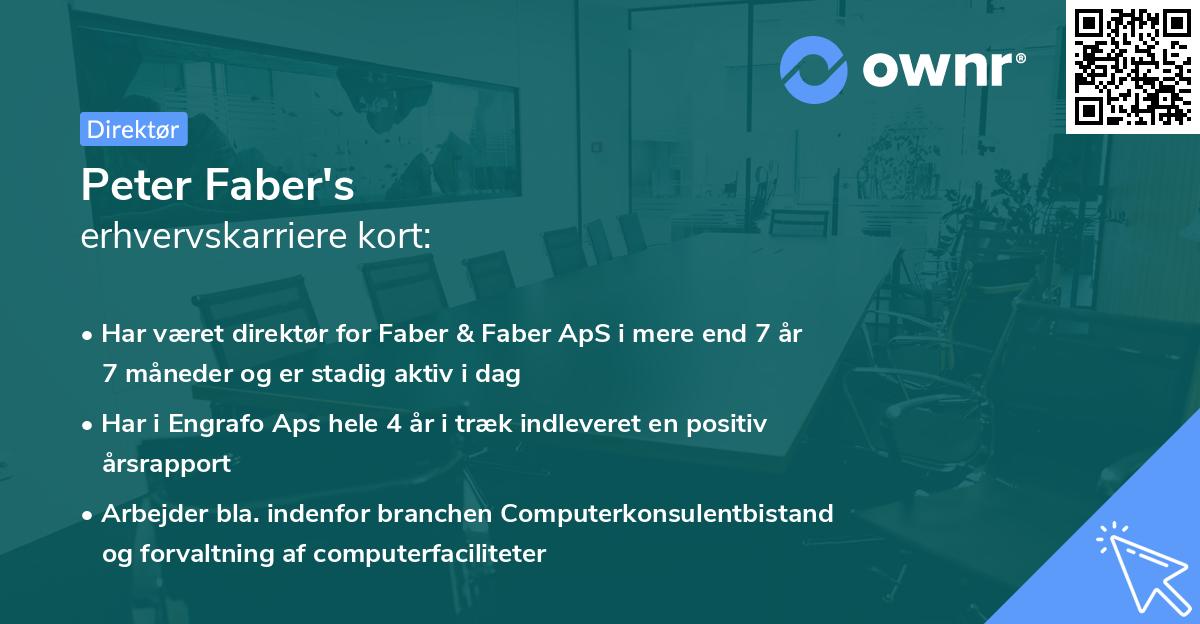 Peter Faber's erhvervskarriere kort