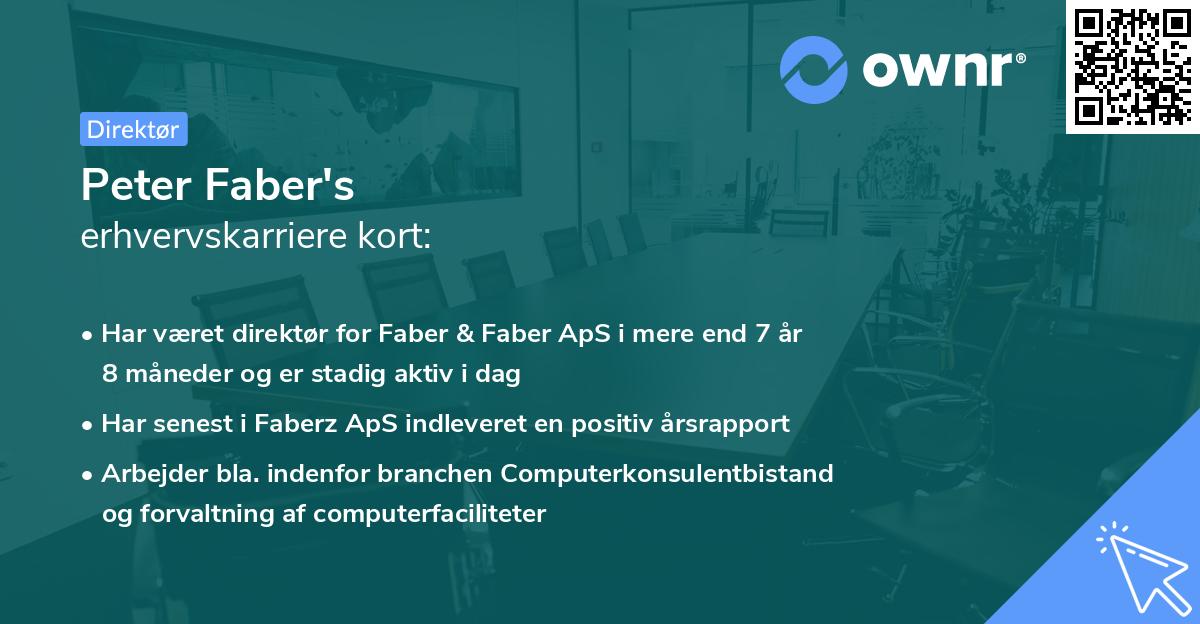 Peter Faber's erhvervskarriere kort