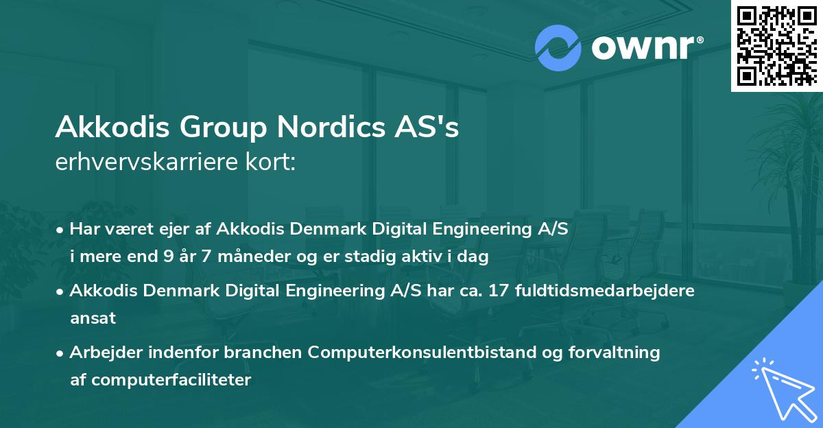 Akkodis Group Nordics AS's erhvervskarriere kort
