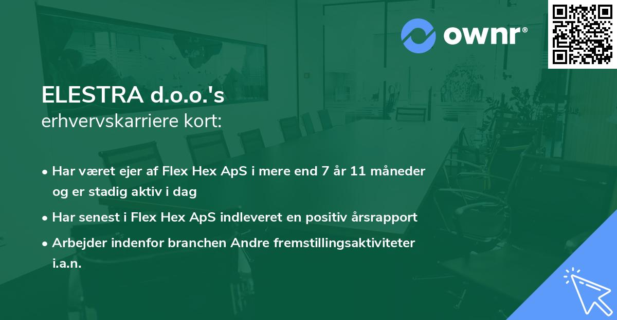 ELESTRA d.o.o.'s erhvervskarriere kort
