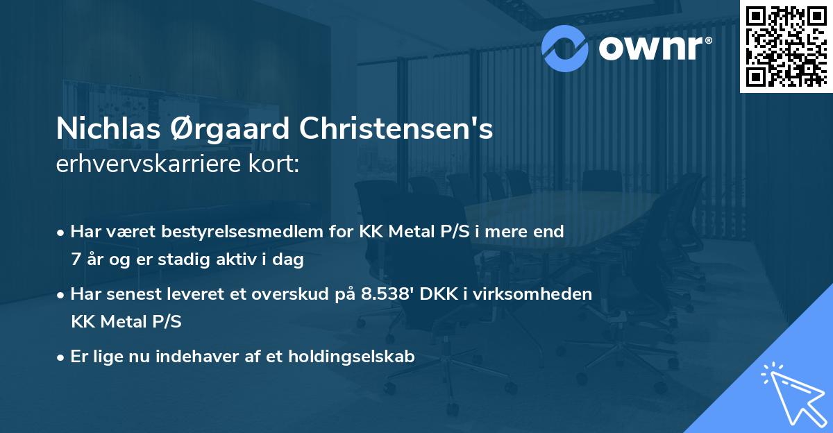 Nichlas Ørgaard Christensen's erhvervskarriere kort