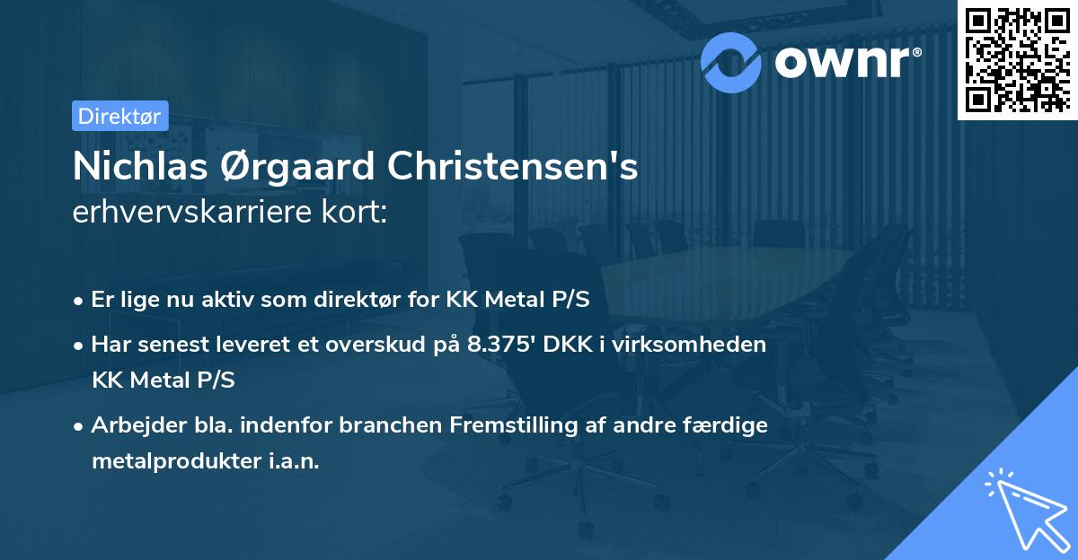 Nichlas Ørgaard Christensen's erhvervskarriere kort