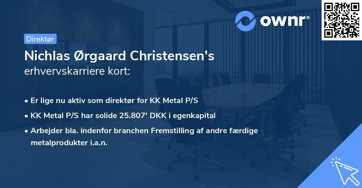 Nichlas Ørgaard Christensen's erhvervskarriere kort