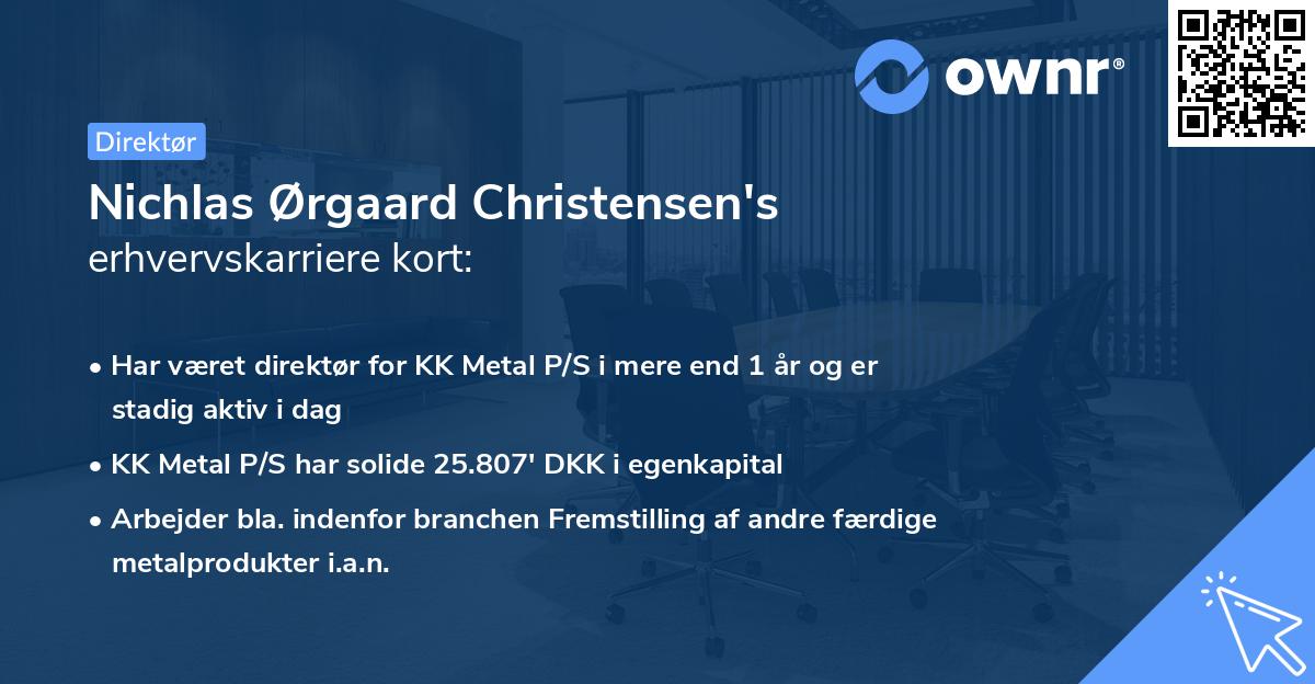 Nichlas Ørgaard Christensen's erhvervskarriere kort