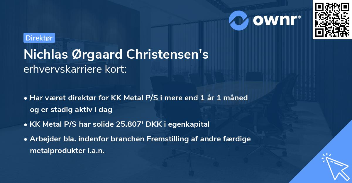 Nichlas Ørgaard Christensen's erhvervskarriere kort