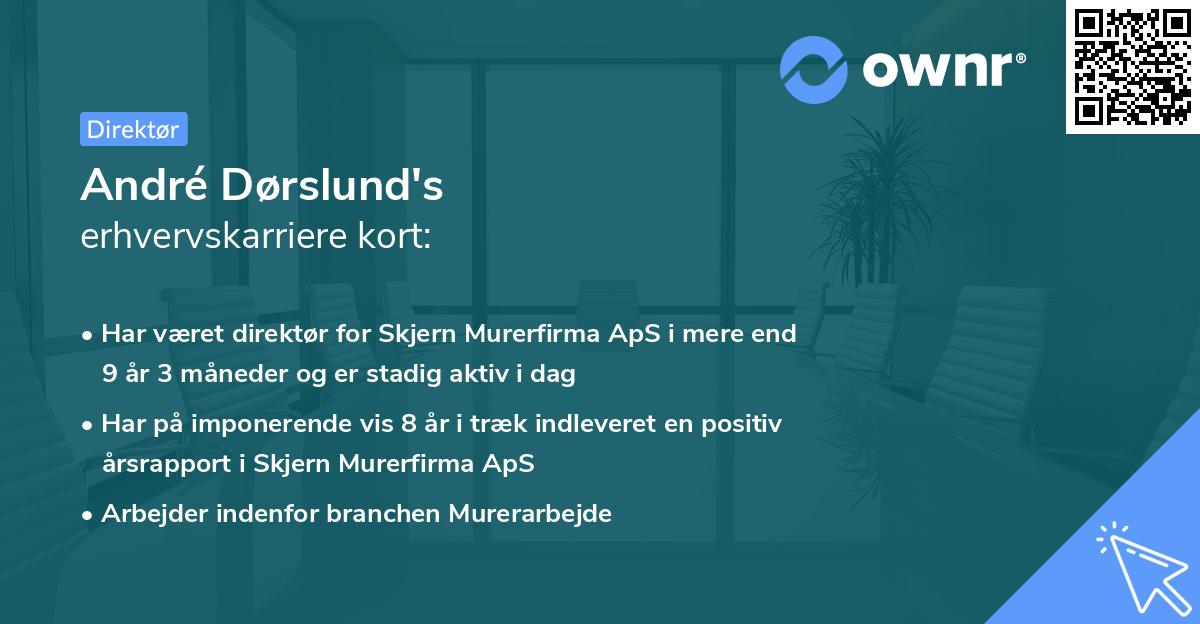 André Dørslund's erhvervskarriere kort