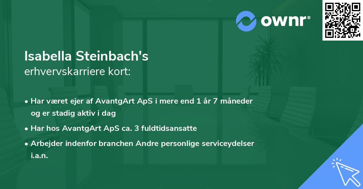 Isabella Steinbach's erhvervskarriere kort