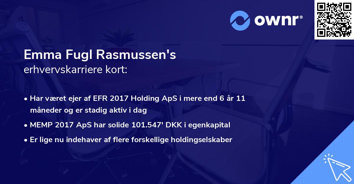 Emma Fugl Rasmussen's erhvervskarriere kort