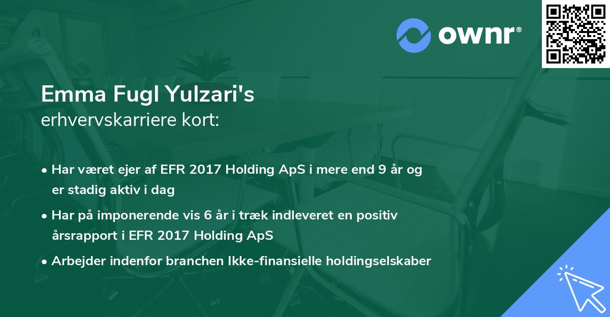 Emma Fugl Yulzari's erhvervskarriere kort