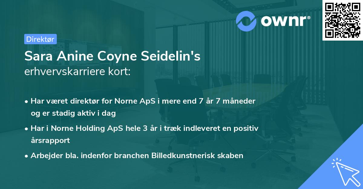 Sara Anine Coyne Seidelin's erhvervskarriere kort